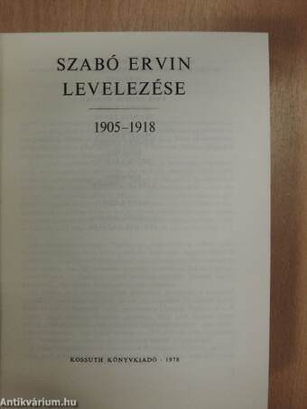 Szabó Ervin levelezése 2.