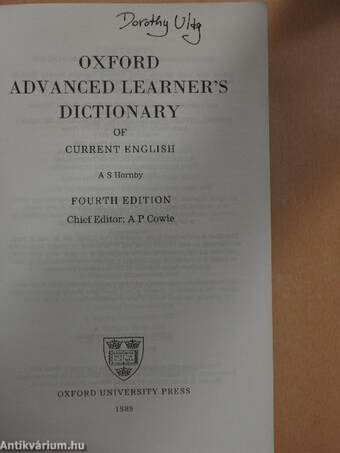 Oxford Advanced Learner's Dictionary of Current English