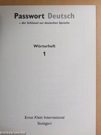 Passwort Deutsch Wörterheft 1.