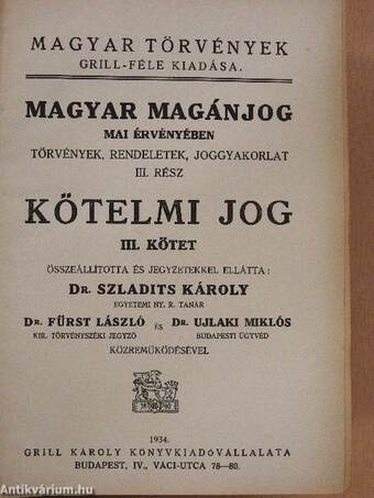 Kötelmi jog III.