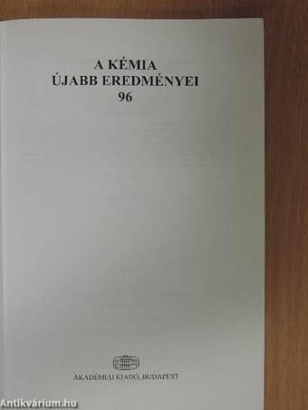 A kémia újabb eredményei 96.