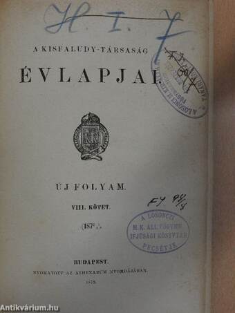A Kisfaludy-Társaság évlapjai 1872/3.