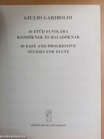 30 etűd fuvolára kezdőknek és haladóknak