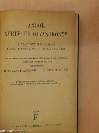 Angol nyelv- és olvasókönyv