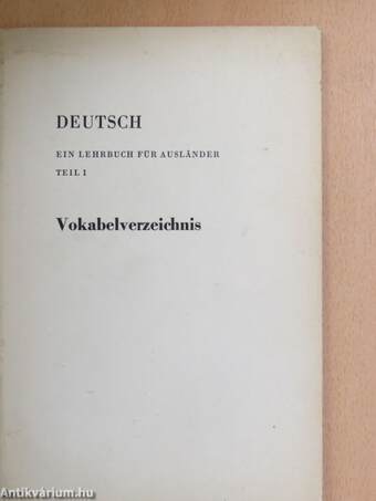 Deutsch 1 - Vokabelverzeichnis