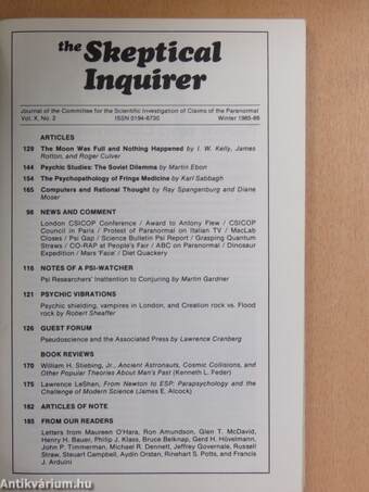 The Skeptical Inquirer Winter 1985-86