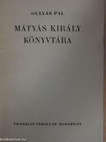 Mátyás király könyvtára