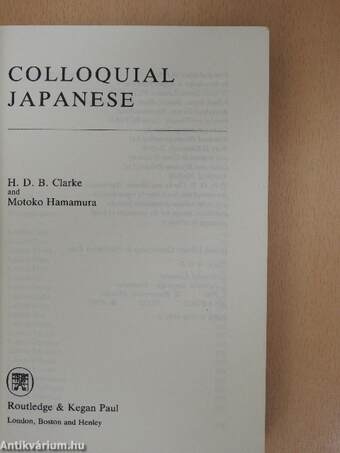 Colloquial Japanese