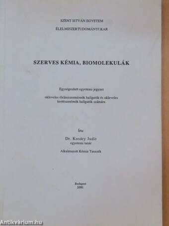 Szerves kémia, biomolekulák