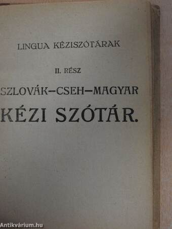 Magyar-szlovák-cseh/szlovák-cseh-magyar kézi szótár