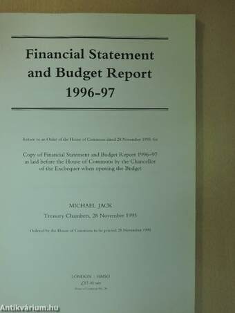 Financial Statement and Budget Report 1996-97