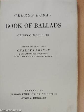 Book of ballads (aláírt példány)