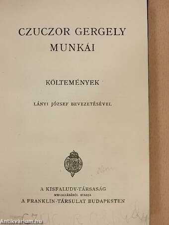 Czuczor Gergely munkái