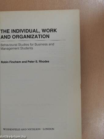 The Individual, Work and Organization