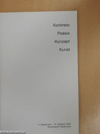 Konkrete/Poesie/Konzept/Kunst