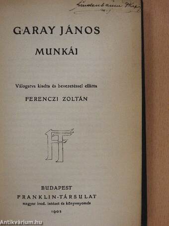 Garay János munkái