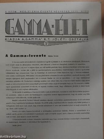 Gamma-élet 1939. nyár