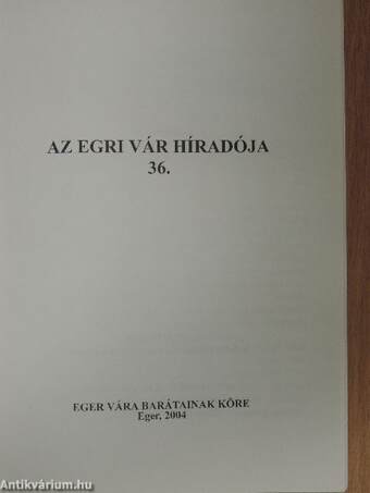 Az egri vár híradója 2004/36.