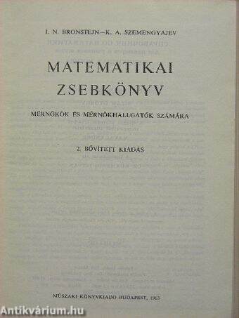 Matematikai zsebkönyv