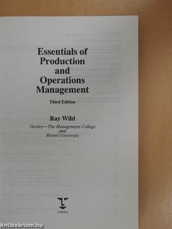 Essentials of Production and Operations Management