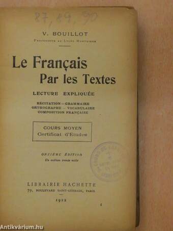 Le Francais Par les Textes