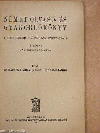 Német olvasó- és gyakorlókönyv I.