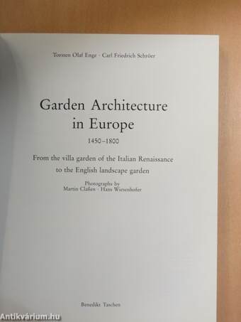 Garden Architecture in Europe 1450-1800