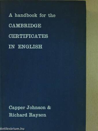 A handbook for the Cambridge certificates in english