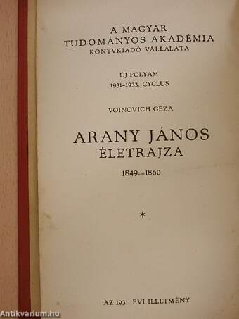 Arany János életrajza II.