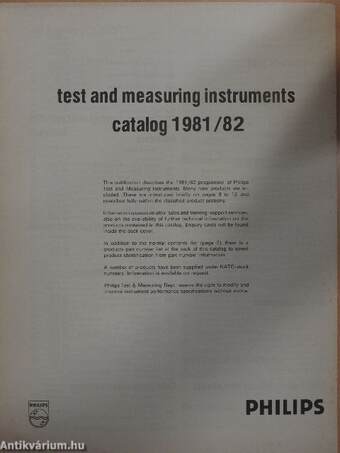 Philips Test and Measuring Instruments Catalog 1981/82