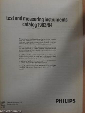 Philips Test and Measuring Instruments Catalog 1983/84