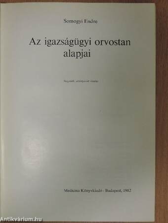 Az igazságügyi orvostan alapjai