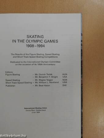 Skating in the Olympic Games 1908-1994