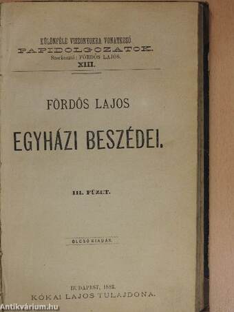 Fördős Lajos egyházi beszédei II-III. (rossz állapotú)