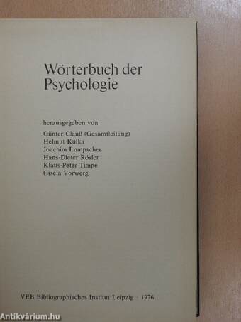 Wörterbuch der Psychologie