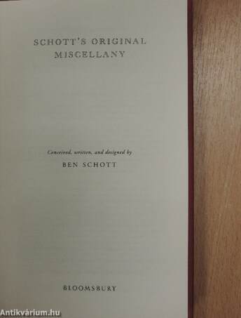 Schott's Original Miscellany/Schott's Food & Drink Miscellany/Schott's Sporting, Gaming & Idling Miscellany