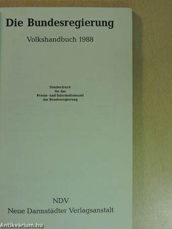 Die Bundesregierung Volkshandbuch 1988