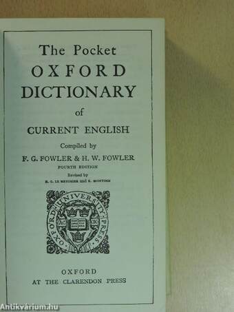 The Pocket Oxford Dictionary of Current English