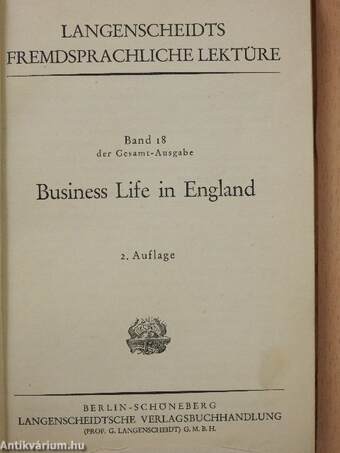 Business Life in England