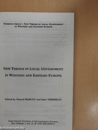 New Trends in Local Government in Western and Eastern Europe