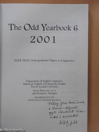 The Odd Yearbook 6 2001 (dedikált példány)