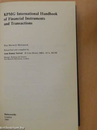 KPMG International Handbook of Financial Instruments and Transactions