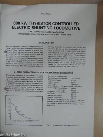 800 kW Thyristor Controlled Electric Shunting Locomotive