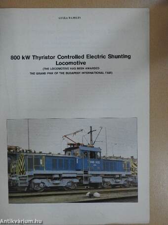 800 kW Thyristor Controlled Electric Shunting Locomotive