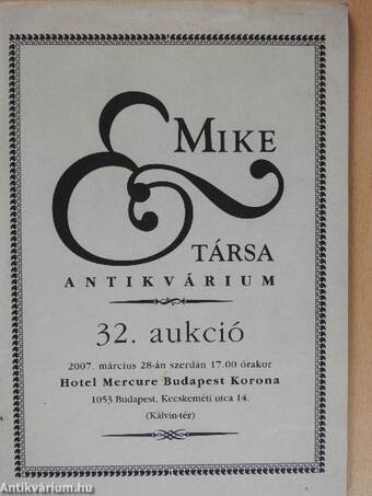 Mike és Társa Antikvárium 32. Aukció