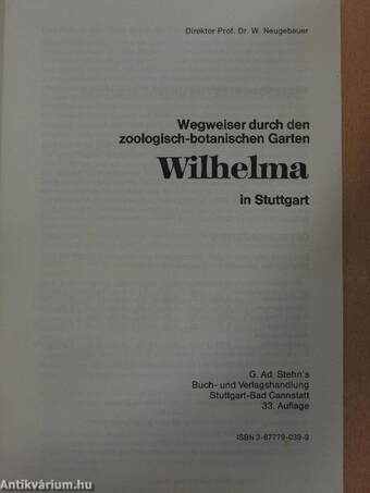 Wegweiser durch den zoologisch-botanischen Garten Wilhelma in Stuttgart