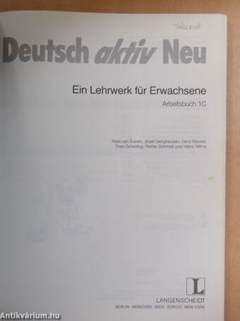 Deutsch aktiv Neu 1C - Arbeitsbuch