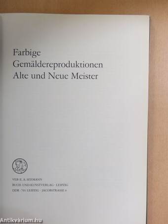 Farbige Gemäldereproduktionen (Seemann-katalog)