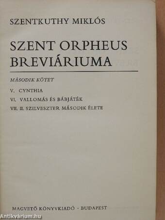 Szent Orpheus breviáriuma II.