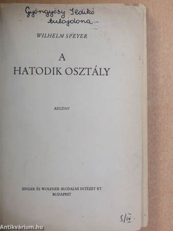 A hatodik osztály